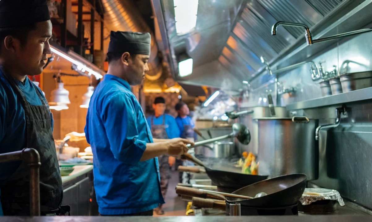 restaurant chefs in kitchen