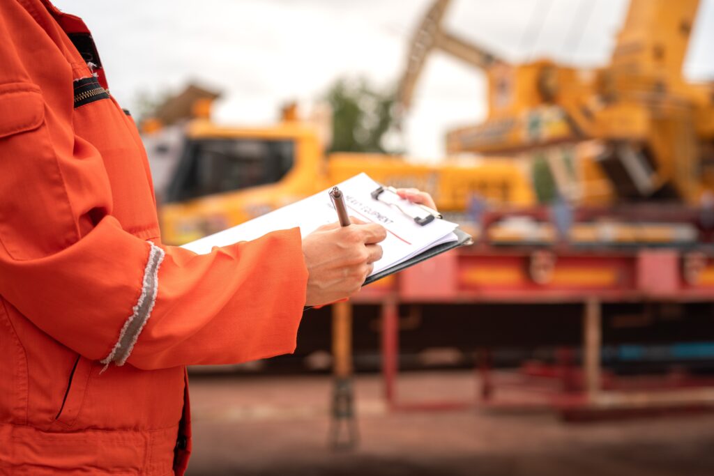 operations supervisor performing outdoor safety audit